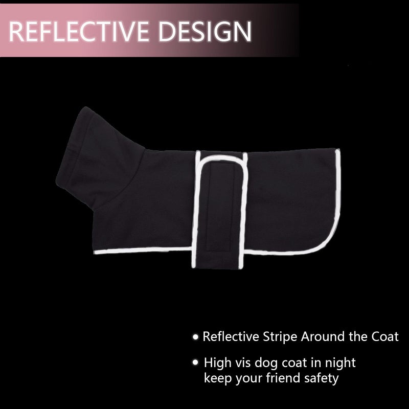 Morezi Dachshund Coats Sausage Dog Fleece Coat in Winter Miniature Dachshund Clothes with Hook and Loop Closure and high vis Reflective Trim Safety - Gray - S - Image 4